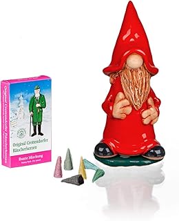 Crottendorfer Incense Cones Ceramic Incense Figure Red in Gift Box Including 1 Pack Colourful Mix Incense Cones Size M (Pack of 24)