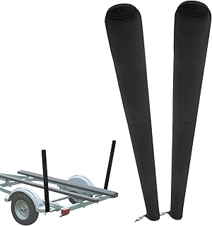 AJFHKJ Boat Trailer Guide Pole Cover,Heavy Duty Neoprene Boat Trailer Capped Guide Protective Cover for Jet Ski Boat Sailboat Trailer Boat Trailer Capped Guide Pole Pad Covers 48 Inch,Black(Set of 2)