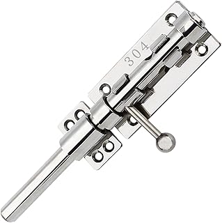 Sliding Bolt Gate Latch 304 Stainless Steel Barrel Bolt Heavy Duty Door Security Lock Thickened Door Bolt Hardware with Mounting Screws for Barn Fence Shed Cellar 20 cm