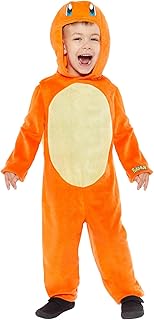 amscan 9918516 - Unisex Kids Official Pokémon Charmander Hooded Jumpsuit Fancy Dress Costume Age: 3-4 Yrs