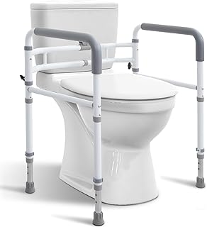 WeHwupe Toilet Rails - Toilet Safety Rail for Elderly Adults - Adjustable Bathroom Toilet Handles - Toilet Safety Frame & Rails - Toilet Grab Bars for Senior, Handicap & Disabled,Fits Most Toilets