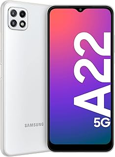 سامسونج جالكسي ايه 22 5G 64GB ابيض EU [شاشة TFT LCD 16.72 سم (6.6 بوصة)، اندرويد 11، كاميرا ثلاثية بدقة 48 ميجابكسل]، بشريحتين