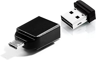 فيرباتيم محرك أقراص نانو USB سعة 32 جيجابايت مع محول مايكرو USB، لون اسود، موديل 49822، usb2.0، سعة 32.0 GB