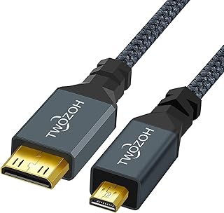 توزوه كيبل مايكرو HDMI الى ميني ذكر نوع D C يدعم 3D/4K 1080p 3 قدم جهاز العرض حاسوب محمول دي اس ال ار جو برو