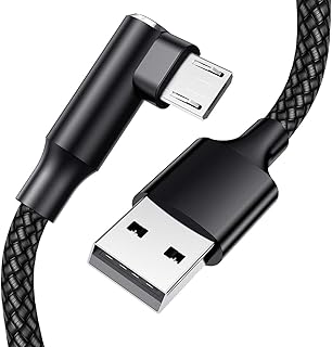 كيبل مايكرو USB 90 درجة من اي-وو-نو [2 قطعتين 10قدم] لاجهزة فاير 7 HD8 سامسونج تابلت جالكسي S7 S6 ايدج J8 J7 اكس بوكس ون ازرار تحكم بلاي ستيشن 4 كاميرا والمزيد شحن بزاوية قائمة