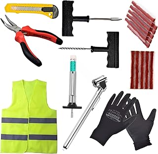 ByBATUL Tyre repair kit, 24-piece tyre repair kit, puncture aid for tyre repair, puncture set, tyre repair kit, sealant for trucks, cars, motorcycles, bicycles, caravans, RV, quad, ATVs