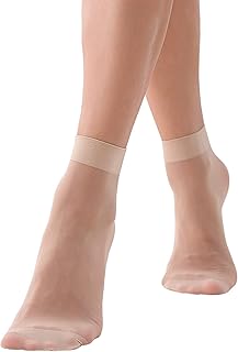 12 Pairs of Women's Nylon Socks 39-42, Black, Nude