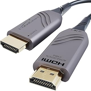 كالبل دايركت - كيبل ألياف فائق السرعة 8K HDMI 2.1 بطول 10 متر، معتمد (48 جيجا، 8K عند 60 هرتز، مرخص رسميًا ومصنوع من الألياف البصرية المرنة بدون فقدان للإشارة، رمادي/أسود)