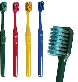 Dr.emmet Manual Soft Bristles Toothbrush - 4 Pack, Ultra Soft Bristle Toothbrushes for Adults, Extra Soft Flossing Toothbrush for Sensitive Teeth