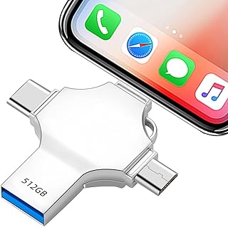 ذاكرة فلاش USB 512GB 4 في 1 من زيفووي مقاومة للماء او تي جي عصا صور C تخزين خارجية للهواتف الذكية اندرويد واللاب توب والكمبيوتر