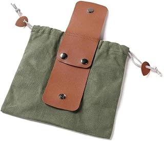 Outdoor Canvas Foraging Pouch, Foraging Bags Waxed Canvas, Hiking Waist Packs Collapsible Foraging Bags, Bushcraft Bag for Camping, Hiking, Harvesting, Collecting