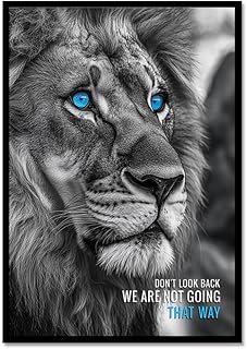 KUBAPIG Motivational Phrases Poster Print Inspiring Words Wall Art Canvas Painting Tiger Lion Leopard Eagle Office Decor Home Decoration (SKU7,16 x24inch=(40 x60 cm),Black Metal Frame)