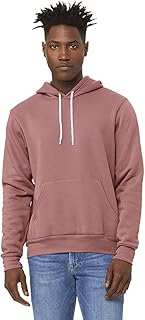 Bella + Canvas Unisex Sponge Fleece Pullover Hooded Sweatshirt M MAUVE