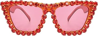 Xpectrum Sparkly Diamond Sunglasses Bling Square Frame Festival Disco Rhinestone Accessories