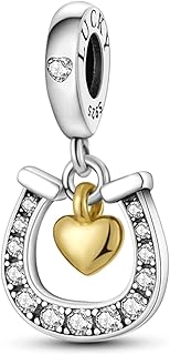 Dolphin Sea Angel Lucky Four Leaf Clover Heart Horsehsoe Dog Charm Bead Pendant 925 Sterling Silver Compatible With Pandora Charm Moments Bracelet