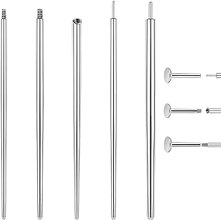 اداة تثبيت اقراط ثقب مسطحة الظهر من جاجوسين مقاس 16 و18 غرام، اداة تغيير الثقب بدون خيوط، مجموعة تمديد ثقب الجسم للاذن/الانف/السرة/الشفاه/الحاجب