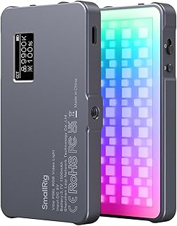 سيمور مصباح فيديو RGB P96L، مصباح كاميرا LED محمول كامل الالوان CRI 96+ قابل للتعتيم 2500-8000 كلفن، اضاءة LED قابلة لاعادة الشحن مع خليط معدني من الالومنيوم للتصوير الفوتوغرافي والفيديو واليوتيوب