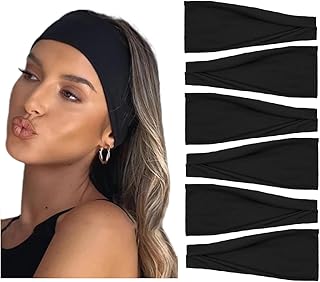 AKTVSHOW Black Headbands for Women Non-Slip Head Band for Women’s Hair Wide Thick Sweat Hair Bands, Trendy Hair Accessories for Women