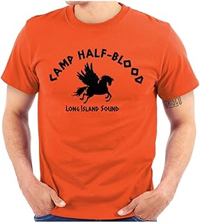 تي شيرت بطباعة رسمة الأساطير اليونانية وعبارة Camp Half Blood رجالي وحريمي من بريسكو براندز