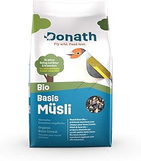 Donath Organic Basis Muesli – Our Organic Scattered Food Mix for All Grain-Eating Gourmets – Vitamin and Protein Rich – All-Year Wild Bird Food – from Our Factory in Southern Germany – 2 kg