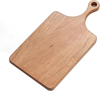 Wood Cutting Board with Handle and Hanging Hole，Double-Sided Wooden Kitchen Chopping Boards Charcuterie Boards Decorative Butter Board for Bread Meat Fruits，