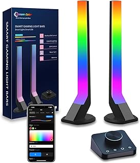 Gaming Light Bars with Dial Controller, Smart Gaming LED Lights RGB IC Light Bars Work with Alexa and Google Assistant, TV LED Backlight App Control Music Sync for Gaming Room Bedroom Decor Gifts