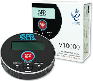 CPR V10000 – مانع المكالمات في القائمة البيضاء. حظر المكالمات الهاتفية الأرضية. حماية الوضع المزدوج. محملة مسبقًا بـ 10,000 رقم احتيال للمكالمات الآلية المعروفة - انضم إلى مهمتنا لإنشاء مجتمع خالٍ من