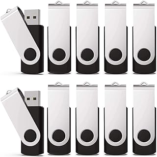 كيكسين 10 عبوات ذاكرة فلاش 32 جيجا USB محرك ابهام، اسود USB 2.0، سعة 32.0 GB