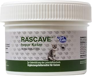 NutriLabs Rascave Hepar Cat Tablets 90 Pieces - Milk Thistle & B Vitamins for Cats - Liver Tablets for Cats - Health Products for Cats - Cats Dietary Supplement with MSM