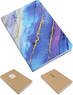 Fashion Stationery Blue Marble Hard Cover Notebook Notepad Writing Journal Ruled A5 120 Sheets (240 Pages)