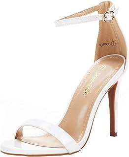 دريم بيرز صندل نسائي Karrie White Pat High Stiletto بكعب عالٍ مقاس 6 B(M) US