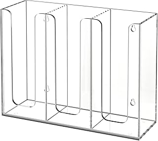 حامل اكواب وغطاء من كوتيمون، 3 اقسام، منظم موزع اكواب القهوة للاستعمال مرة واحدة - شفاف، أكريليك