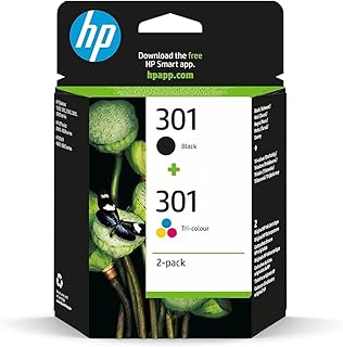 HP 301 2-pack Black/Tri-color Original Ink Cartridges خرطوشة الحبر أسود, سماوي, أرجواني, أصفر Multipack