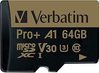 فيرباتيم بطاقة ذاكرة مايكرو اس دي اكس سي برو بلس 666X سعة 64 جيجابايت مع محول، UHS-I V30 U3 الفئة 10 مع تصنيف A1