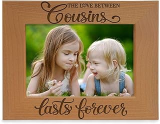 كيت بوش إطار صورة من الخشب الطبيعي محفور عليه عبارة The Love Between Cousins Lasts Forever (4 × 6 - أفقي)