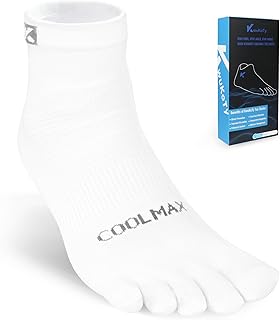 KWUKOTY COOLMAX CORE Toe Running Quarter Socks