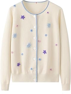 Cashmere Embroidered Knitted Cardigan for Women 1870