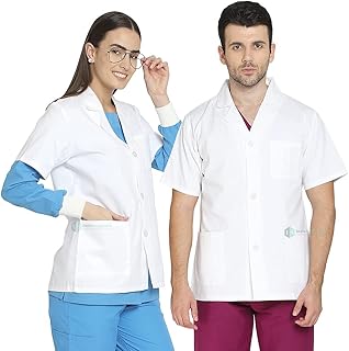 Cotton Lab Coat Half Sleeves for Doctors & Chemistry Lab Students (L) White