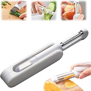 3-In-1 Vegetable Peeler, Potato Peeler Multifunctional Rotary Peeler for Peel, Dice, Grate and Slice, Economy Peeler Stainless Steel Blade, for Fruit and Vegetables