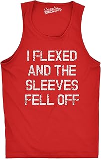 تي شيرت بدون اكمام للرجال بطباعة I Flexed and The Sleeves Fell Off