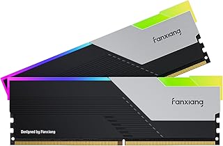 فانكسيانغ ذاكرة RAM DDR5 RGB انتل XMP 3.0 CL40 1.35 فولت كمبيوتر مكتبي UDIMM - اسود DDR5 6400MHZ 32GB 2x16G