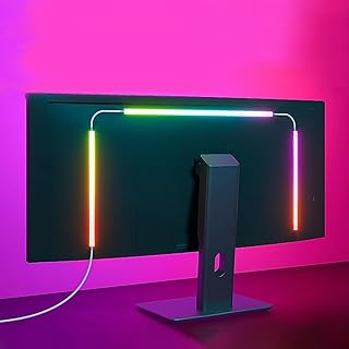 شريط اضاءة خلفية RGB لشاشة الكمبيوتر مقاس 27 انش من لاكسدامر، شريط اضاءة LED للشاشات، اضواء شاشة العاب ملونة لاعداد المكتب، موسيقى سنيك، التحكم في البرامج