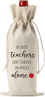 FBCCZEY Funny Teacher Gifts for Women Wine Bag, Valentines Day Teacher Gifts Wine Gift Bag, Teacher Retirement Appreciation Birthday Gifts Wine Bottles Gifts, Wine Gift Bag for Teacher