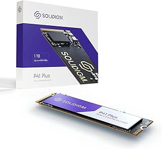 هارد SSD P41 بلس 1TB من سوليديجم™، منفذ الملحقات الاضافية السريع الجيل 4 ذاكرة مستديمة 4.0×4 M.2 2280 3D ناند، ترقيات تخزين للكمبيوتر واللابتوب والحوسبة اليومية والالعاب SSDPFKNU010TZX1