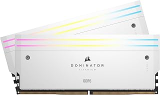 ذاكرة كمبيوتر دوميناتور تيتانيوم ار جي بي ddr5 رام 64 جيجابايت 2x32جيجابايت ddr5 6000ميجاهرتز cl30 انتل xmp icue متوافقة مع الكمبيوتر - ابيض cmp64gx5m2b6000c30w