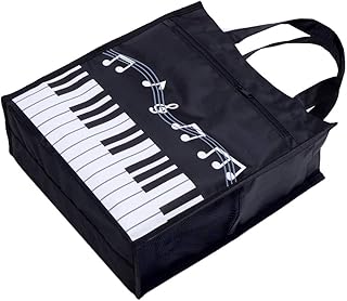 COCOMK Piano Keys Handbag Reusable Grocery Bag Shoulder Shopping Bag Tote Bag for Music Teacher Girls Gift Bag Medium