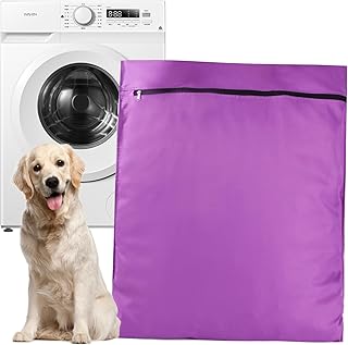 Pet Laundry Bag, Petwear Wash Bag Pet Hair Remove Bag, Stops Pet Hair Blocking the Washing Machine, Large Size Ideal For Dog Cat Horse Rabbit (Purple)