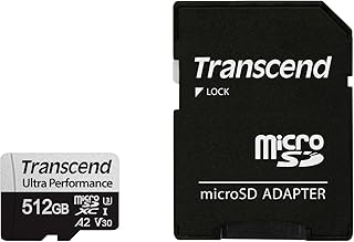 ترانسيند ذاكرة microSD سعة 512GB مع محول UHS-I U3 A2 الترا بيرفورمانس TS512GUSD340S