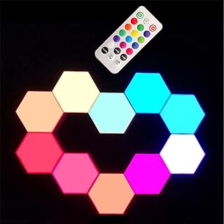 Smart Hexagon LED Lights Touch Sensitive Light Smart Wall Mounted Night Light with Remote Control USB Power, Used in Bedroom, Living Room Decoration, Gifts (10 Pack)