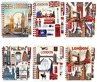 6 London Souvenirs Notebook Notepad Pen Union Jack British Gift Famous Landmark من لندن سوفينير 240 الصفحات